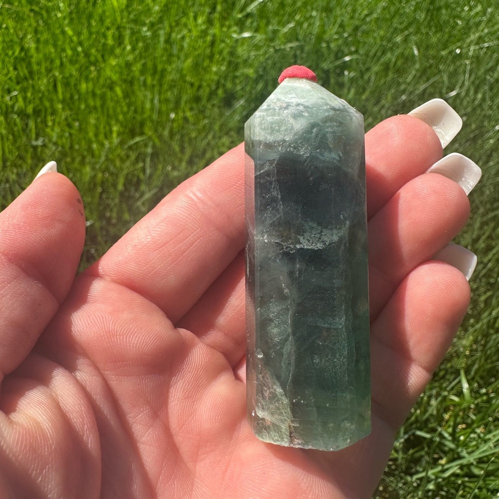 Green Blue Fluorite Crystal Tower